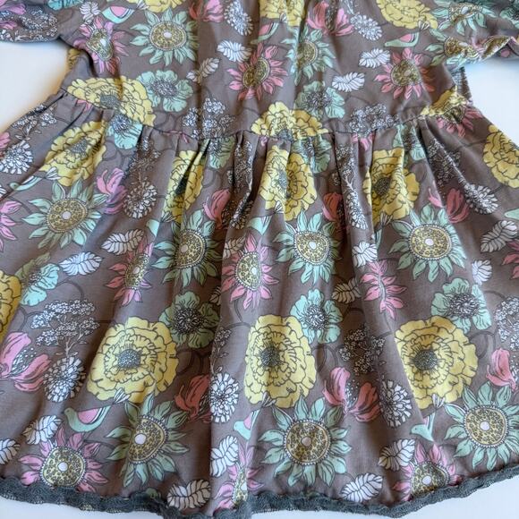 Matilda Jane Grey Floral Peasant Top Hello Lovely Collection 6 - Picture 4 of 11